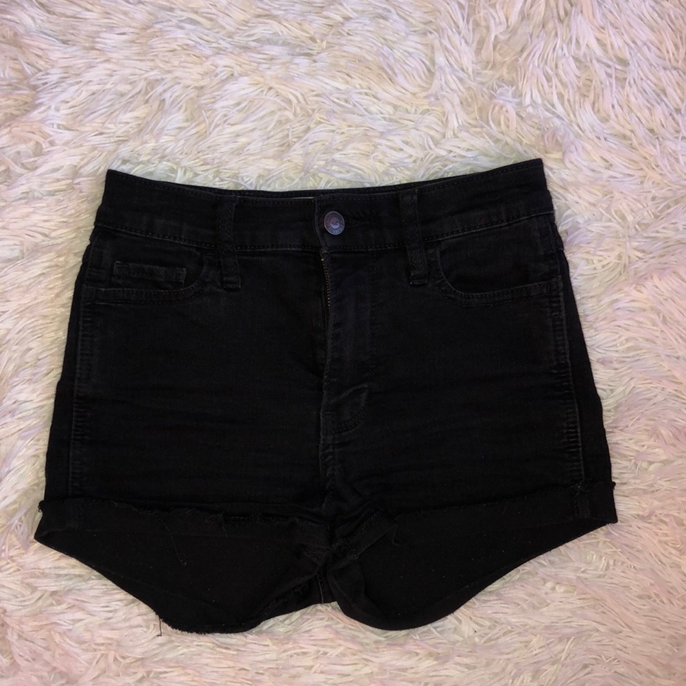 High rise black hollister shorts